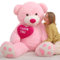 MorisMos Orso Peluche Gigante Rosa con Cuore I Love You, 183cm XXXL Orsacchiotto Orsetto di Peluche Grande Morbido, Carini Regali San Valentino per Donna Fidanzata Bambini Ragazze Mamma