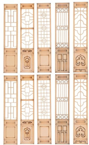 Toyvian Mini Paravent Chinois 10 Pièces Chinois Antique Peinture Paravents Décoration De Bureau Antique Ornements Laque Mini Cloisons Panneau Arts Cadeaux