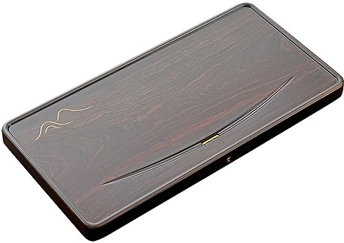 KARFRI Bandeja de té de sándalo, Mesa de Madera Maciza, Drenaje de Troncos para el hogar, Juego de kungfú Marino (como se Muestra en Todos)