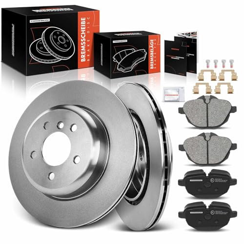 Frankberg 2x Bremsscheiben 4x Bremsbeläge mit Bremsenschmiermittel Hinten Kompatibel mit 5er F10 518-530 2009-2016 5er Touring F11 518-530 2009-2017 Replace# 34216898733