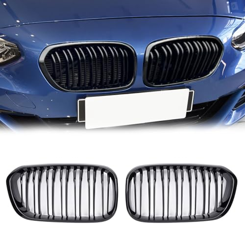 TTCR-II Compatibile con BMW F20 Griglia, Griglia a Doppia del Radiatore Nera per BMW Serie 1 F20 F21 2015-2018 114 116 118 120 125 M135 M140, Numero OE: 51137371685 51137371686 51137371687 51137371688