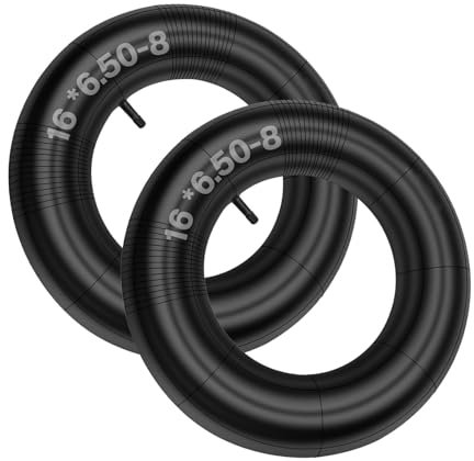 Confezione da 2 camere d'aria 16x6,50-8 16x650-8 16x750-8 16x750-8 con valvola diritta per golf cart, trattore, tosaerba, spazzaneve, timone, rimorchi, carriole e ATV