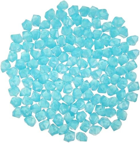 MacroHu 100 Piezas Fluorescente Piedras Piedras Acuarios Piedra Jardineria Exterior Piedras Decorativas Piedras para Macetas Piedras Luminosas Piedras Decoracion Jardin Guijarros Luminosos-Azul Claro