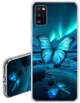 JEZSTHAI Hülle Kompatibel mit Samsung Galaxy A41,Ultra Dünn Durchsichtige Handyhülle,Weiche Flexible Fallschutz Stoßfeste Kratzfeste Silikon TPU Schutzhülle mit Aesthetic Muster Schmetterling