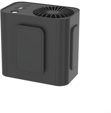 HpLive Ventilador de bolsillo USB portátil con luz nocturna, 13.000 rpm, 4000 mAh, ventilador de cadera portátil, ventilador de refrigeración manos libres, color negro