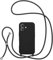 UEEBAI Lanyard Case for iPhone 16 6.1, Crossbody Liquid Phone Cover Necklace Cord Strap Soft Shockproof Protective Case - Black