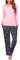 Irdcomps Pyjama Femme Hiver Ensembles de Pyjamas Femme Coton avec Un Adorable Motif de Chat Vêtements de Nuit à Manches Longues col Rond Rose XL
