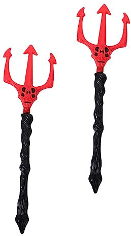 WRITWAA Teufelsgabel-Requisiten 2er-Pack Halloween-dreizack Aus Kunststoff für Cosplay-Fallout-kostüme Jungen- und Mädchen-Spielzeug Realistisches Design Party-Dekorationen