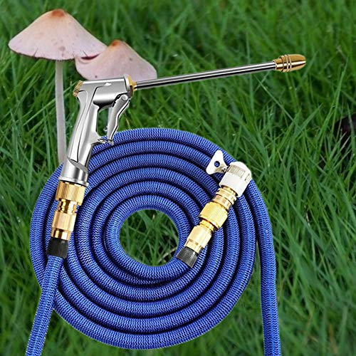 CONGRUI Pistola pulverizadora para manguera, pulverizador de acero inoxidable, varilla larga prensada (traje de 10 m)