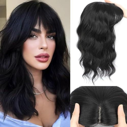 TOEECY Natürliche Wellen Haarteil Dutt Echt Haarverlängerung für Volumen und Stil Perfekt für Alltag und Besondere Anlässe (Schwarz)