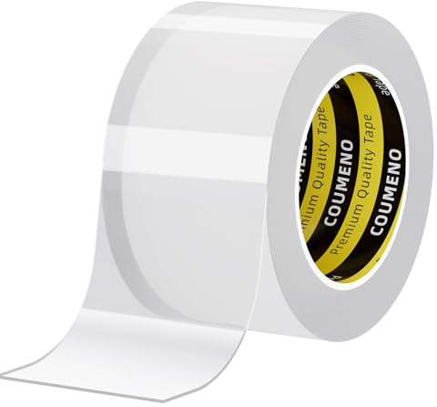 COUMENO Selbstklebendes Wasserdichtes Dichtungsband, 50mm x 3m, 0,5mm dick. | Transparentes Sturmschutz-Dichtungsband für Fenster/Türen, Rückstandslos, Wasserdichtes Klebeband für Fugen in Küche & Bad.