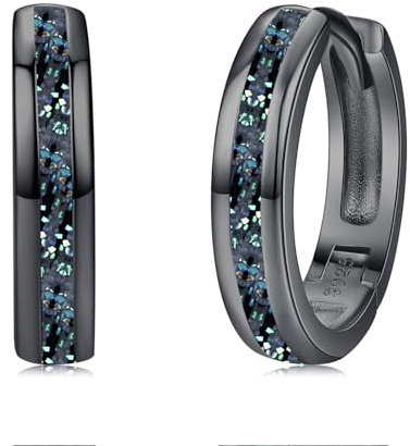 Twoowl Opal Creolen 925er Sterling Silber Opal Huggie Ohrringe Schmuck für Damen Mädchen Herren