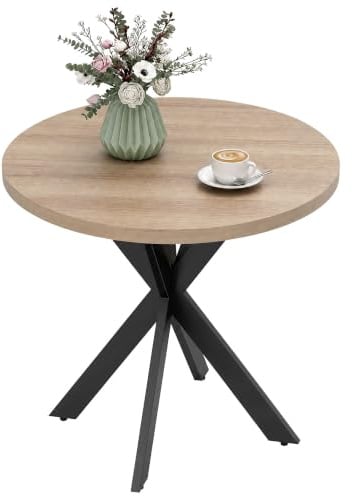 HOMCOM Esstisch Rund 75 x 75 cm für 2-4 Personen mit Spinnenfuß Braun | Moderner Küchentisch, Esszimmertisch, Kleiner Tisch für Küche, Esszimmer und Wohnzimmer