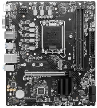 Carte mère Fit for MSI Pro B760M-E DDR4 LGA1700 SATA3 M.2 Compatible avec Les processeurs Intel de 12e et 13e génération (12400, 12900 et 13600K/F) for PC de Bureau
