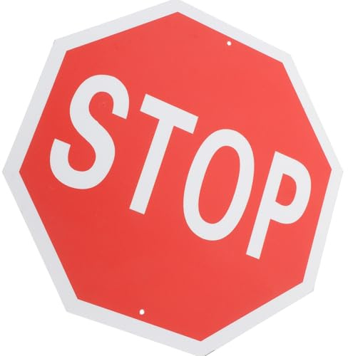 Levemolo Segnale di Avvertimento Stop Ottagonale in Alluminio 30x30 Cm per Gestione Traffico in Parcheggi con Supporto a Parete
