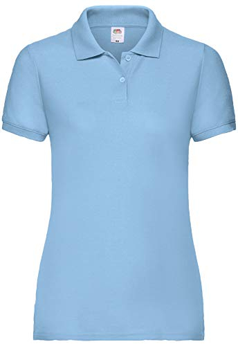 Damen Lady-Fit Poloshirt 65/35 XS S M L XL XXL verschiedne Größen von Fruit of the Loom XXL,Hellblau