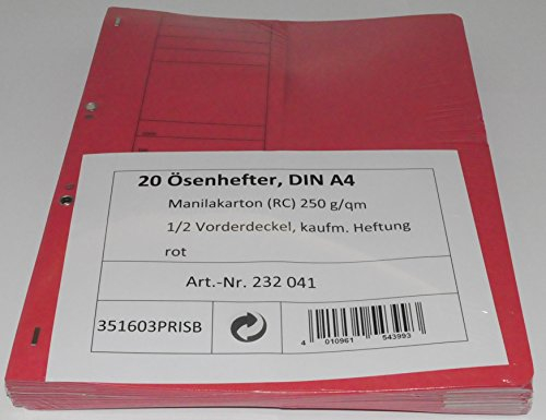 Ösenhefter rot A4 - 20 Stück
