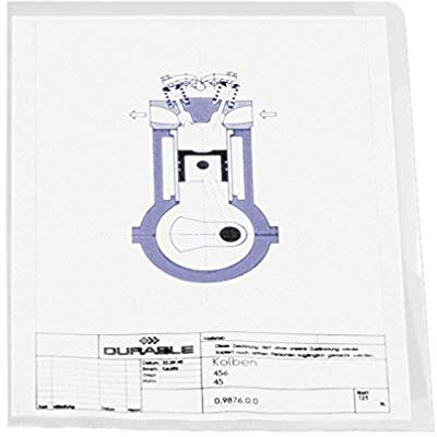 Durable Sichthülle A4, Beutel 10 Stück, transparent, 233419 | Schutzhülle für Unterlagen, strapazierfähig & reißfest, für Ringbücher & Ordner, 120 my Materialstärke