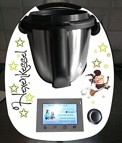 Aufkleber passend für Thermomix TM 5 Hexenkessel Hexe grün neu