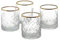 Serene Spaces Living Lot de 4 photophores carrés gravés en Verre avec Bord doré, idéal pour Les décorations de Mariage, fêtes, événements, Mesure 7,6 cm de Haut et 6,3 cm de diamètre