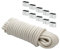 Dreamprint Expanderseil 10 m Weiß 8 mm Gummiseil Gummischnur Spannseil Planenseil Gummileine elastisches Seil mit 10x Würgeklemmen