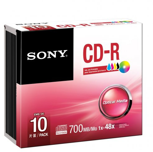 Sony 10CDQ80PS CD-R Rohlinge (1-48x Speed, 700MB, 80 Min, 10-er Stück)