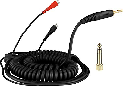 Zomo Spiralkabel Kopfhörer kompatibel mit Sennheiser HD-25, 3,5 m, Schwarz | 3,5 mm Klinke, Kopfhörerkabel mit vergoldetem Klinkenstecker und 6,35-mm-Aufschraubadapter – für DJ und Studio