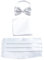 WANYING Herren Satin Kummerbund Fliege Einstecktuch 3 in 1 Set für Hochzeit Party Ball Banquet Smoking Gentleman - Einfarbig Weiß