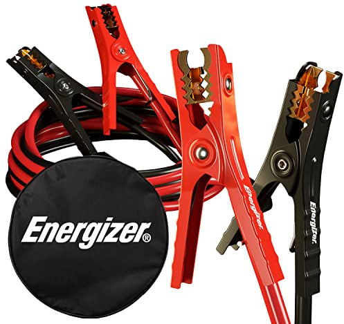 Energizer-Überbrückungskabel für Autobatterien, robuste Kfz-Starthilfekabel für Starthilfe bei leeren oder schwachen Batterien, inklusive Tragetasche (20 Fuß (4 Gauge))