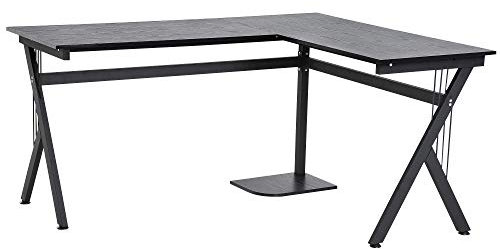 HOMCOM Mesa de Ordenador Mesa de PC Escritorio de Oficina Mesa Mesa Esquinera de Ángulo para Hogar Escuela y Oficina 155x130x76cm Madera Negro
