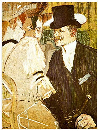 ArtPlaza TW92590 Toulouse-Lautrec - Anglais at Moulin Rouge Dekorative Paneele, Holz MDF, Multifarbiert, 60x80 Cm