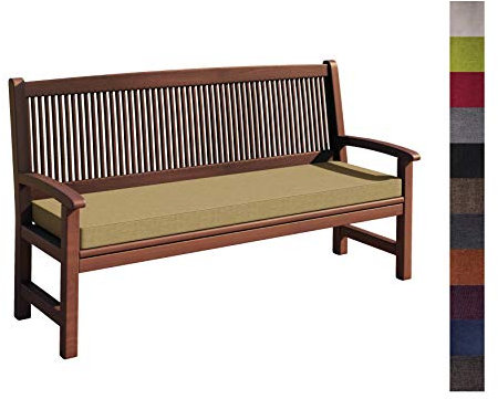 sunnypillow Bankauflage Outdoor - Stuhlkissen mit abnehmbarem Bezug - Sitzkissen für Bank - Bankpolster Polsterauflage Auflage für Gartenbank - 200 x 40 x 5cm - Bankkissen für Gartenmöbel Beige