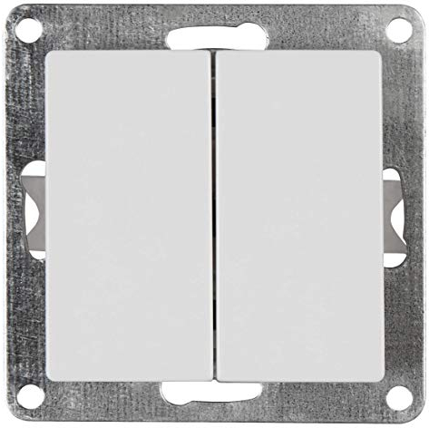 McPower Wechselschalter | Cup | 2-fach, 250V~/10A, Unterputz, weiß poliert, modernes Design