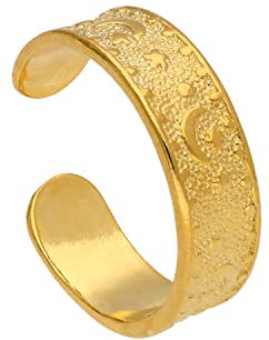 jewellerybox Vergoldeter Sterlingsilber-Mond-Stern-Zehenring