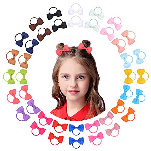 40pcs Baby Mädchen Haarschleifen Haargummis Elastisches Stirnband Pferdeschwanzhalter Gummiband Haarseile Haarschmuck für Kinder Kleinkinder Kleine Mädchen