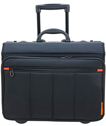 Großer Pilotenkoffer Trolley mit 17 Zoll Laptop-Fach, 30 Liter Schwarz Bowatex