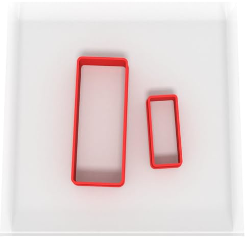 Custom Cutters Rectangle Shaped Cutters | MINI/Small Plastic Cutter for Baking, Fondant, Clay, Pastry, Icing, Jewellery (3CM + 5CM) v2