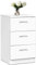 GIANTEX Table de Chevet, Table de Nuit avec 3 Tiroirs en Bois, Commode de Chevet, Table d'appoint, Table Basse Multifonctionel pour Bureau, Salon,Chambre 38 x 35 x 66 cm (Blanc)