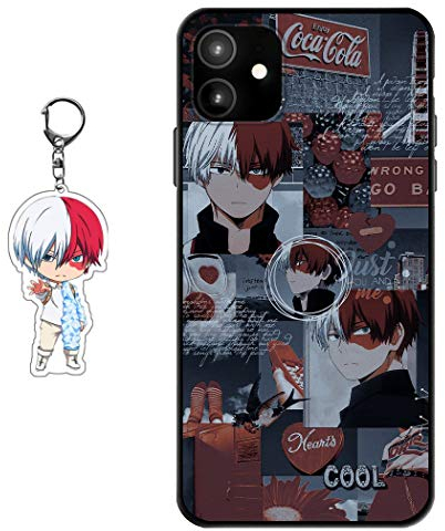 Staremeplz Hülle für iPhone 11 Anime Handyhülle [Mit Schlüsselbund] Cartoons Silikon Sanft Bumper Case Hülle für iPhone 11