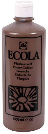 Ecola Poster Colour - 1000 ml de peinture Brun - Intense, opaque, diluable à l'eau - Facile à nettoyer - Talens