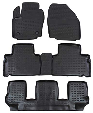 J&J AUTOMOTIVE | 3D Design Gummimatten Gummifußmatten Für Galaxy 2006-2015, Schwarz, Anti-Rutsch, Ohne Geruch, Allwetter, Rand 3cm, 4-Teilig