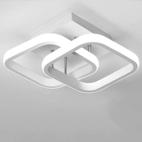 EIDISUNY Ceiling Light Modern 22W LED Cool White 6000K Acrylic Square LED Ceiling Lamp for Hallway Office Bedroom Kitchen Living Room Ceiling Lights (White)