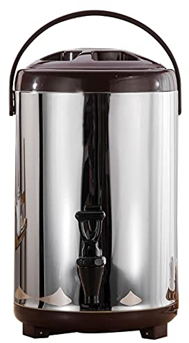 Aprilhp Drink Dispenser with Tap, Stainless Steel Insulated Beverage Dispenser with Handle and Tripod, Insulation Barrel for Hot Chocolate Coffee Milk Tea, 6L/7.5L/9.5L