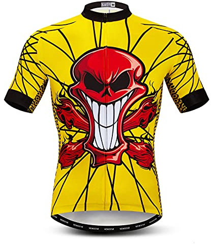Cycling Jersey Mens Bike top MTB Shirt Zip Mountain Road Clothing Pockets Bicycle Riding Summer Pro Team Sports Racing Cycle Blouse Short Sleeve Uniform Yellow XXL
