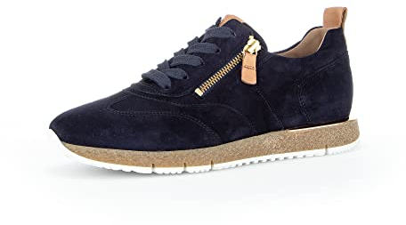 Gabor Damen Low-Top Sneaker, Frauen Halbschuhe,Wechselfußbett,Best Fitting,Halbschuhe,straßenschuhe,Sportschuhe,Atlantik/Cognac,39 EU / 6 UK