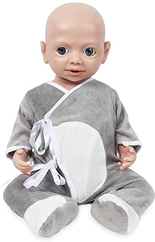 Vollence 48cm Auge Offen VollSilikon Baby Puppen, Nicht Vinyl Puppen, Kann Einen Schnuller Nehmen Silikonpuppen Vollsilikonbaby - Junge