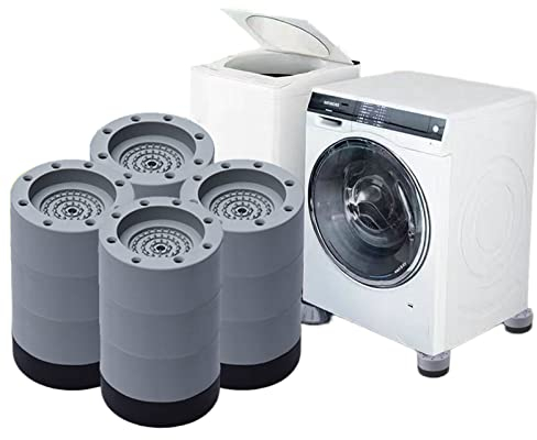 Atack-B 4 Piezas Almohadillas para Pies De Lavadora, Amortiguador De Vibraciones para Lavadoras Almohadilla De Goma para Lavadoras, para Lavadoras Reducir Ruido Y Vibración (Gris,8.5 cm más Alto)