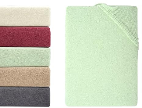Hometex Premium Textiles Winterflausch Spannbettlaken | Spannbetttuch Teddyflausch 80% Baumwolle & 20% Mikrofaser | Oeko-TEX®Standard 100 - In vielen Größen und Farben | 180-200 x 200 cm Eukalyptus