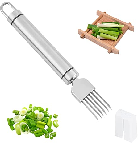 HBYMYDA Acciaio Inox Coltello per Cipolle Multifunzione Shred Silk The Knife Affilato Scallion Slicer per Verdure Cipolla Aglio Coltellini Utensili da Cucina