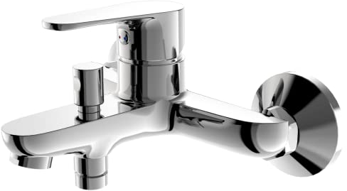 EMKE Badarmatur für Badewannen, Wannenarmatur Einhebelmischer Brausebatterie, Duscharmatur Brausearmatur Badezimmerarmatur Chrom, F03SMW03CP